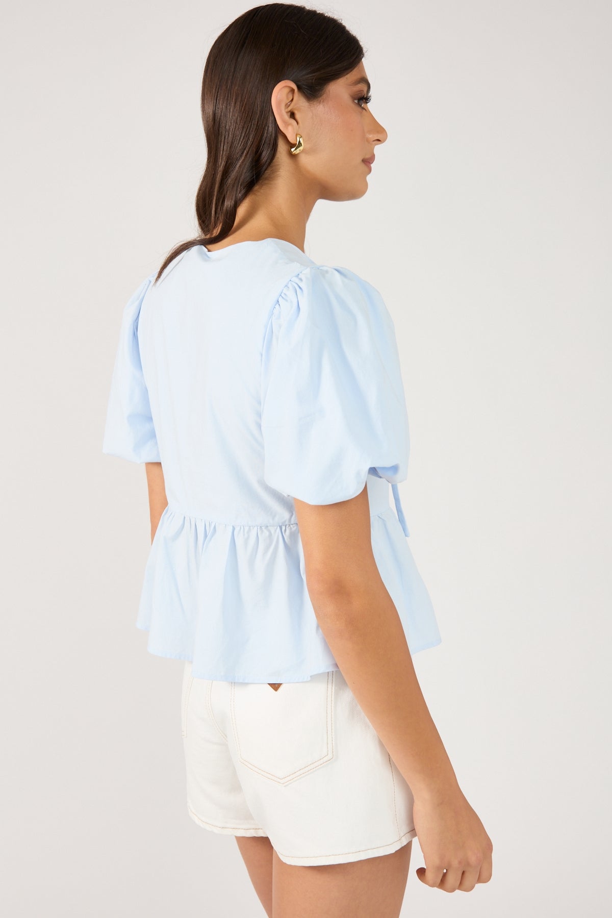 Tie Front Short Sleeve Blouse